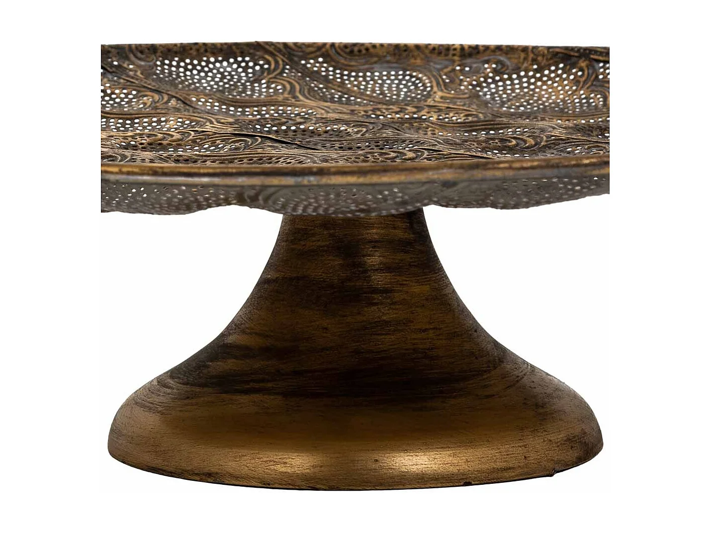 Centre de table en métal doré 48x48x15h