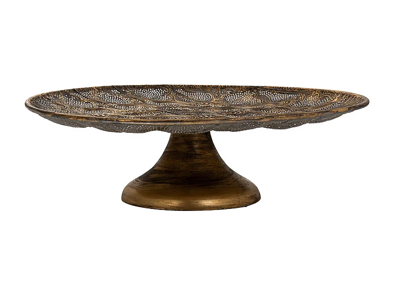 Mesa de centro em metal dourado 48x48x15