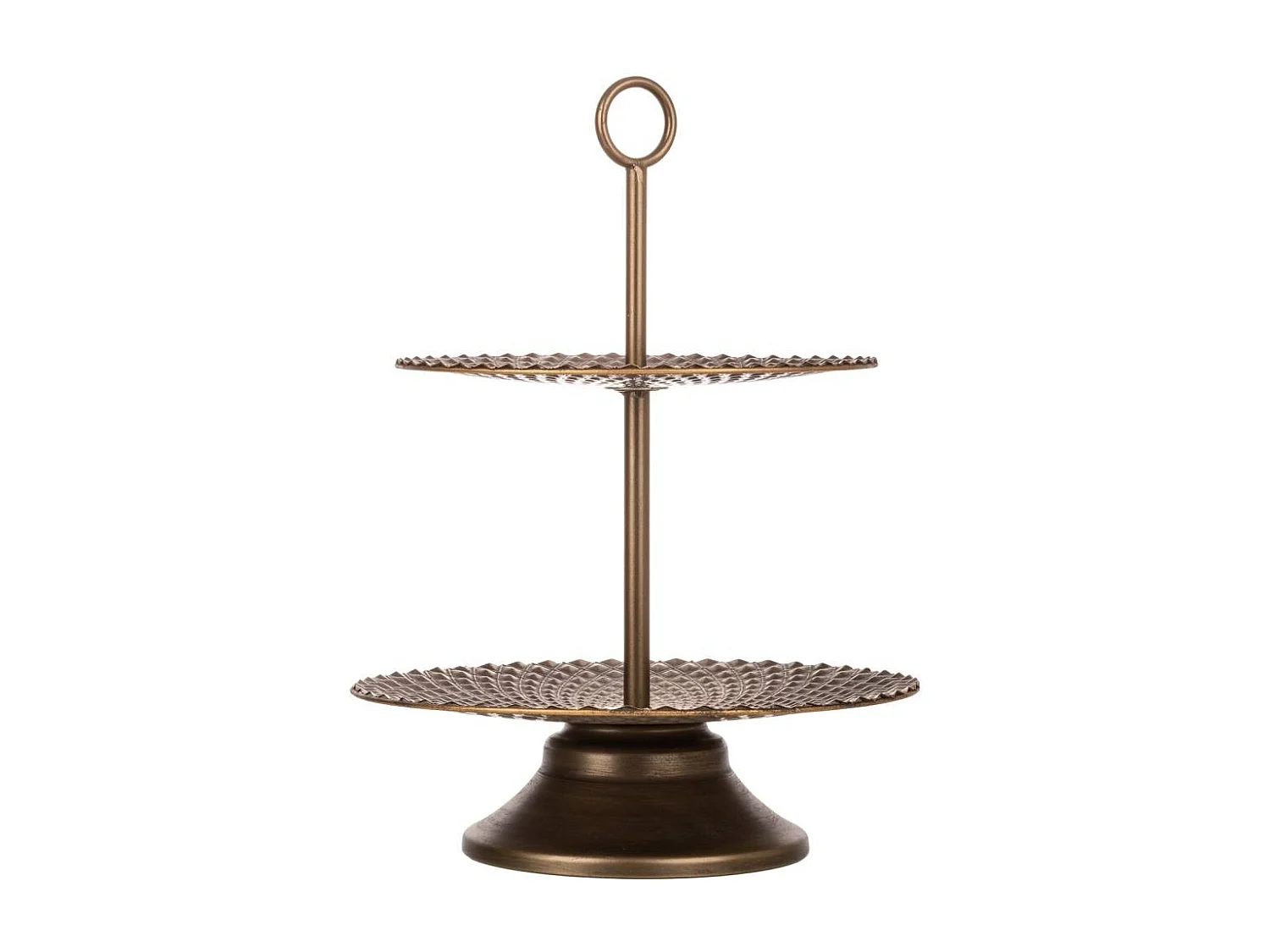 platos con soporte de metal dorado 35x35x48.5