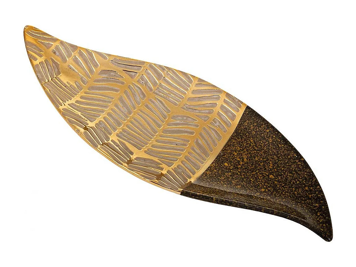 Centro de mesa de cerámica dorado 42,5x16,5x2,5