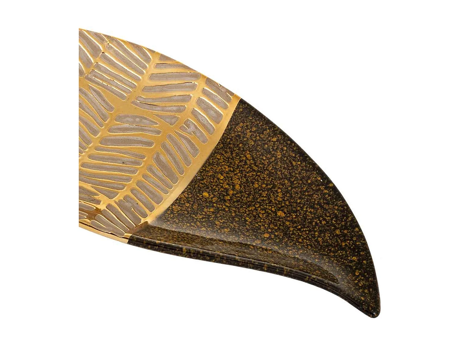 Centro de mesa de cerámica dorado 42,5x16,5x2,5