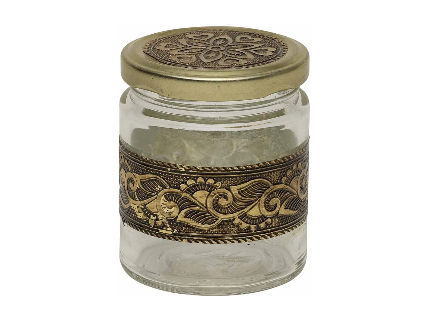 Bandeja de metal com relevo dourado 30,5x10x8