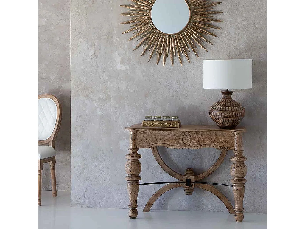 Plateau en métal repoussé doré 30,5x10x8h