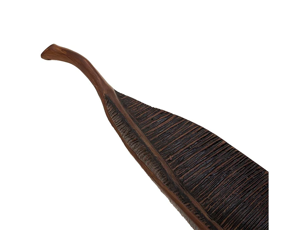 Centre de table en polyrésine marron 63x7,5x15h cm