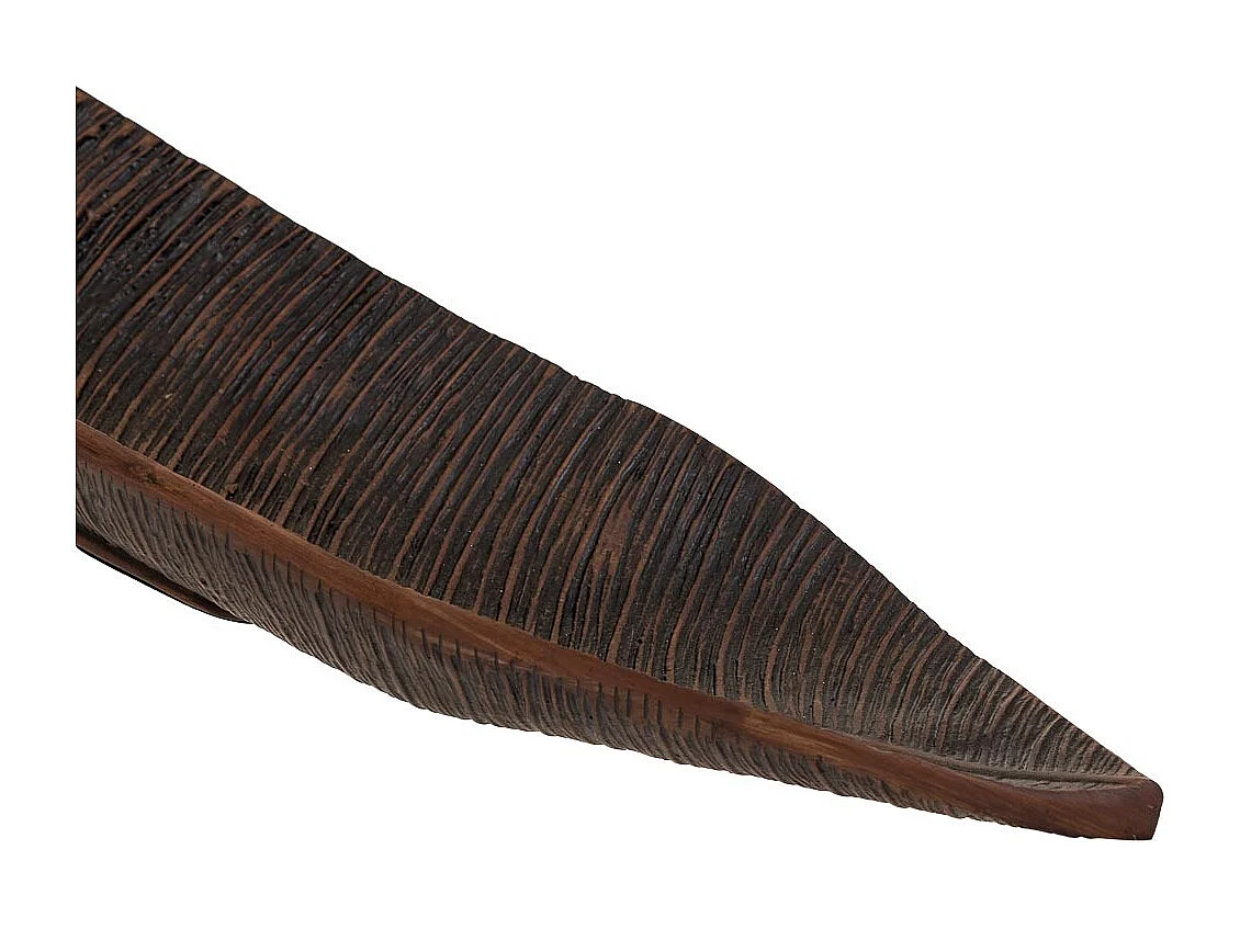 Centre de table en polyrésine marron 63x7,5x15h cm