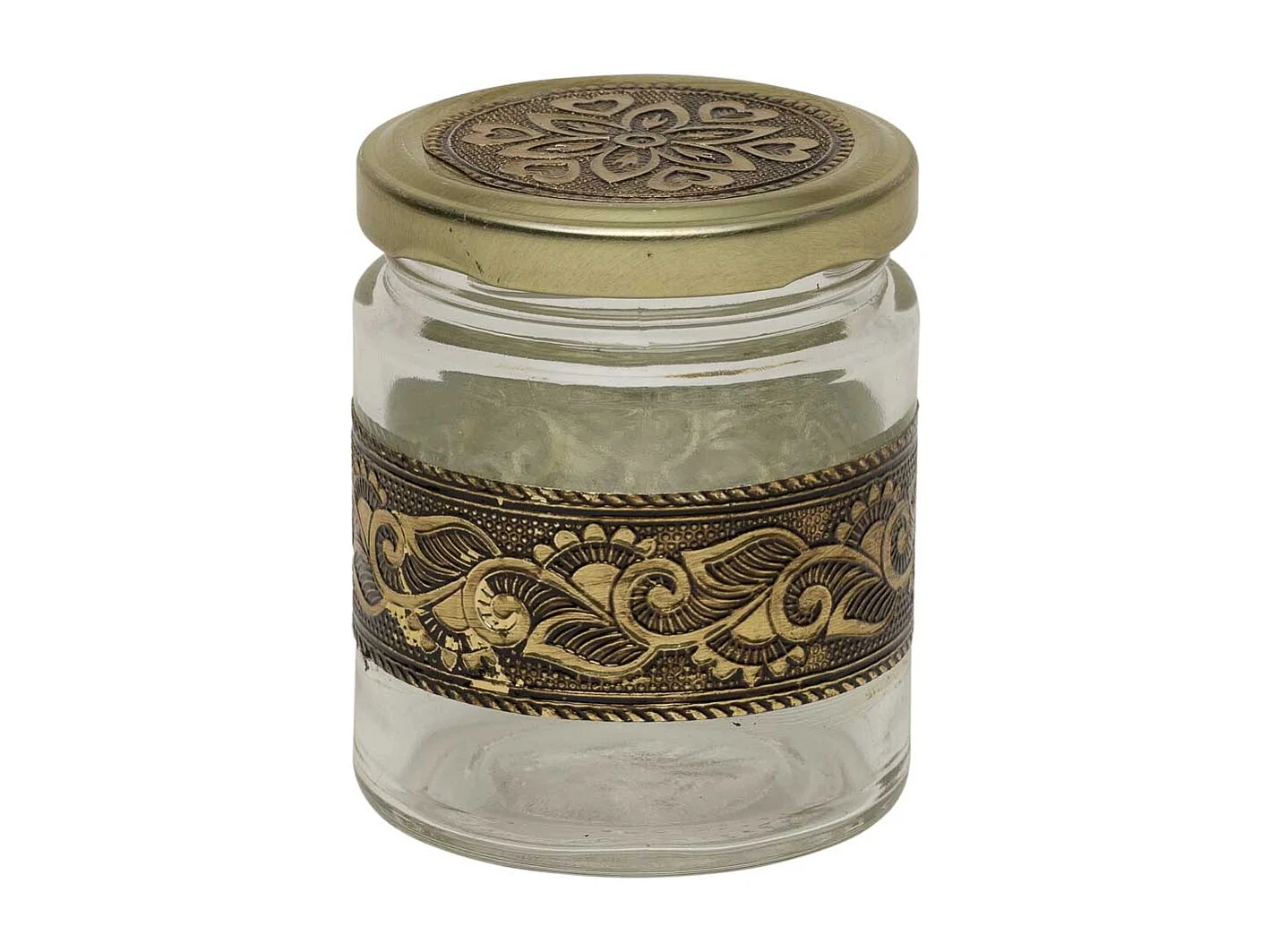 Bandeja de metal com relevo cor cobre 20x20x7,5