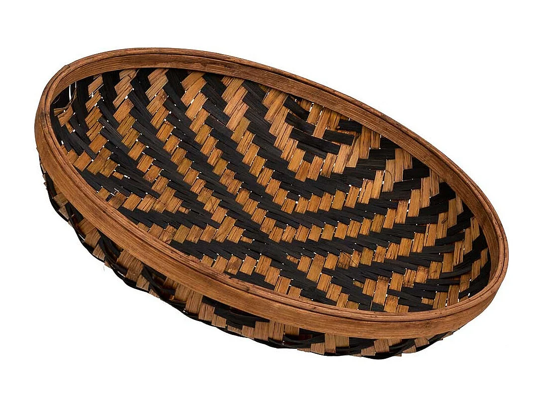 Bandeja de bambu marrom d41x7,5