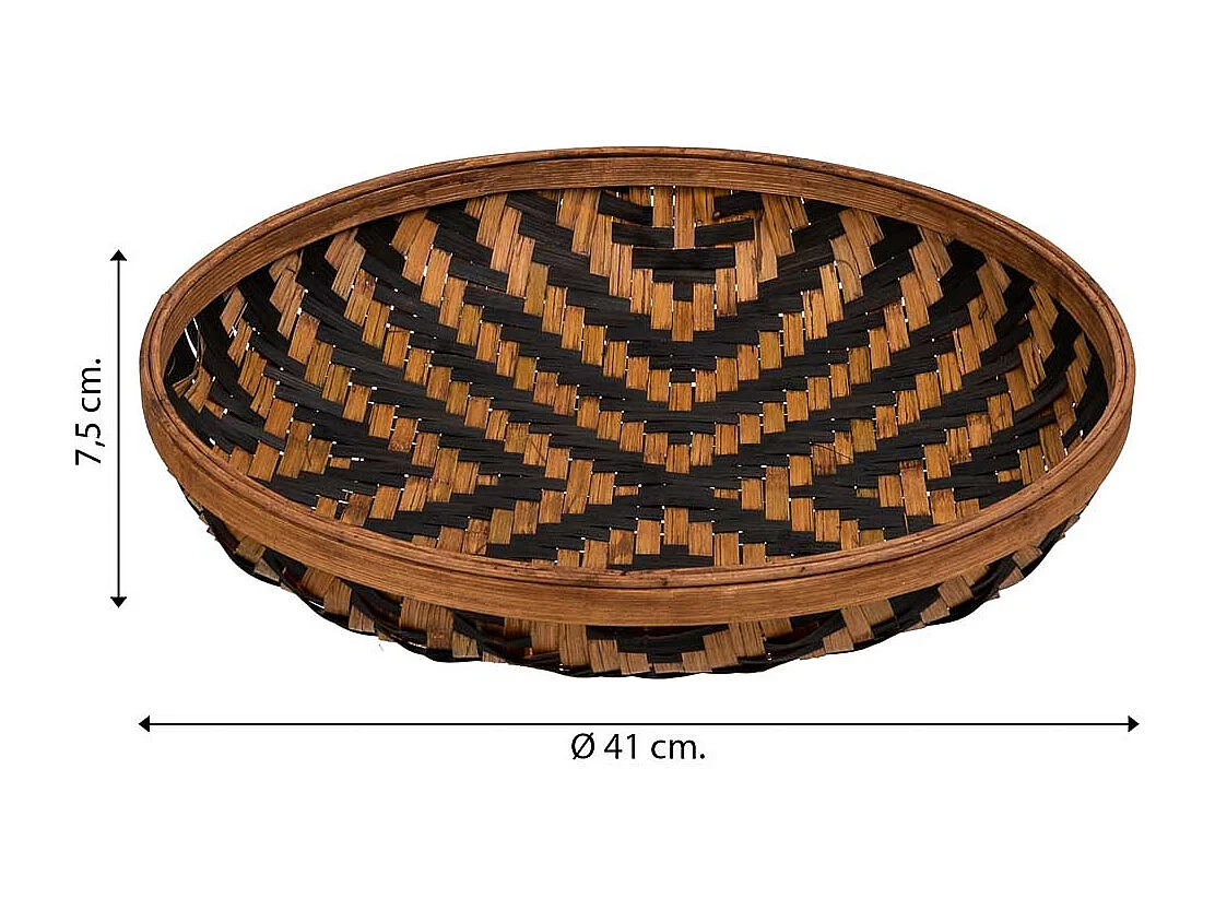 Bandeja de bambu marrom d41x7,5