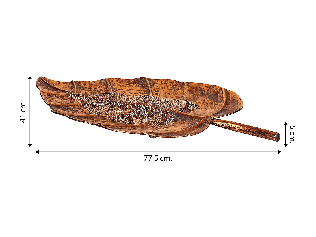 Feuille décorative en métal doré 77.5x41x5h