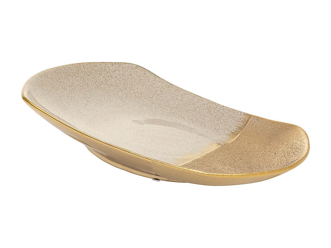 Peça central de cerâmica dourada 38x26,5x5,5