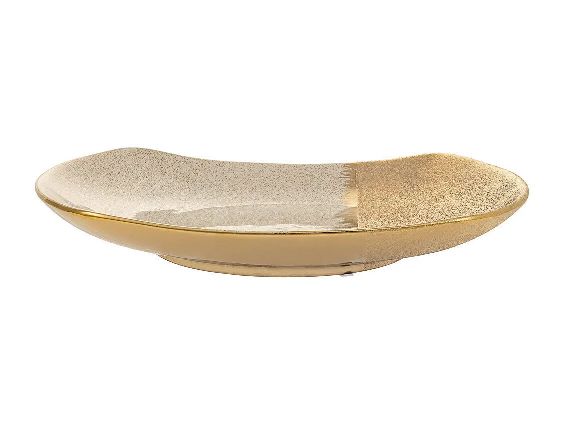 Peça central de cerâmica dourada 38x26,5x5,5