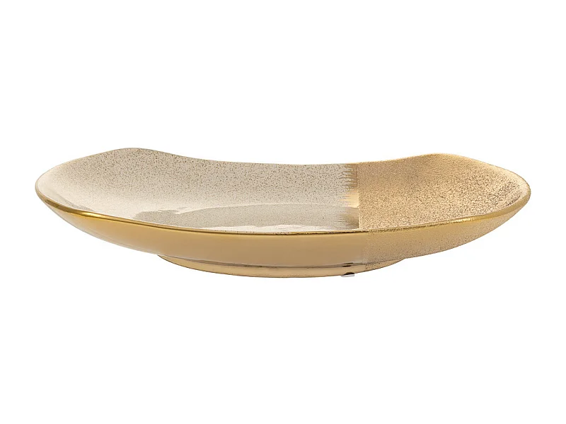 Centrotavola in ceramica dorata 38x26,5x5,5h