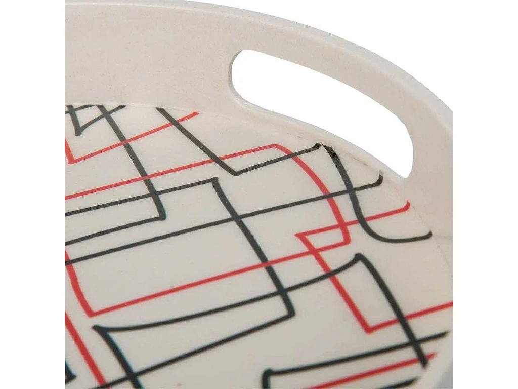 Conjunto de 2 bandejas coloridas de bambu