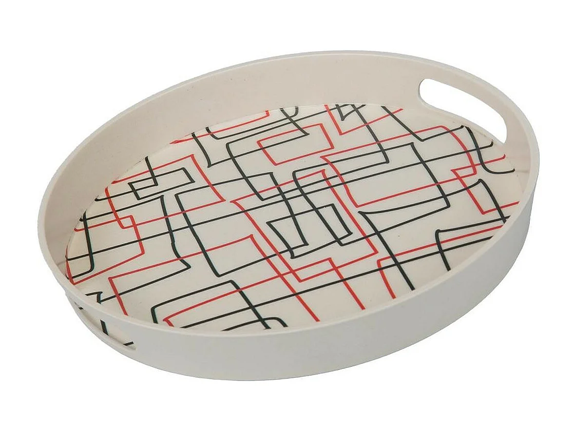 Conjunto de 2 bandejas coloridas de bambu