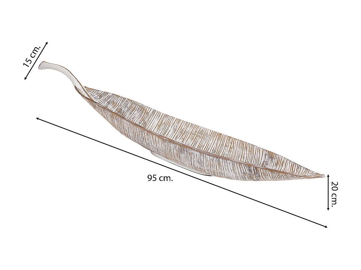 Centro de mesa em poliresina branca 95x15x20