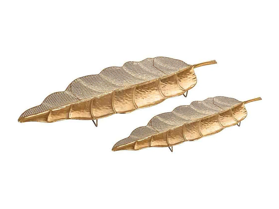 Set mit 2 dekorativen goldenen Metallblättern