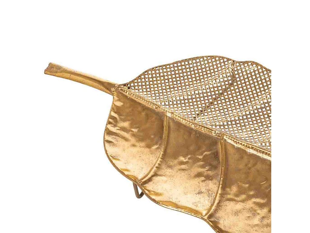 Ensemble de 2 feuilles décoratives en métal doré