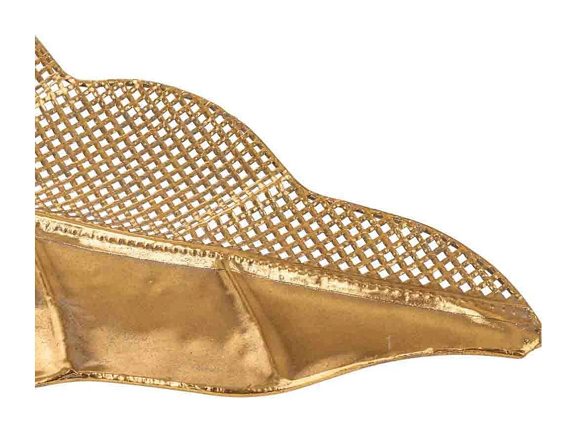 Ensemble de 2 feuilles décoratives en métal doré