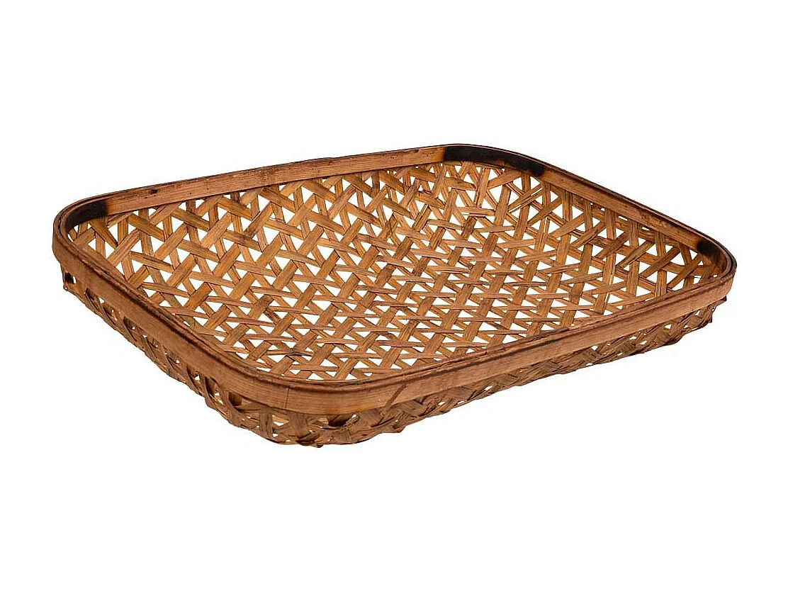 Bandeja de bambu marrom 61x40x8,5