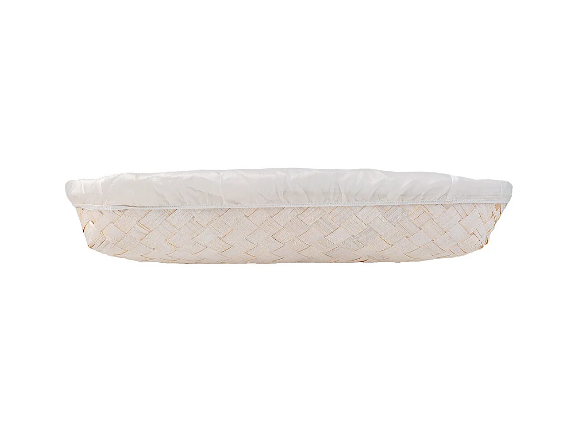 Plateau en bambou doublé blanc 50x40x8h