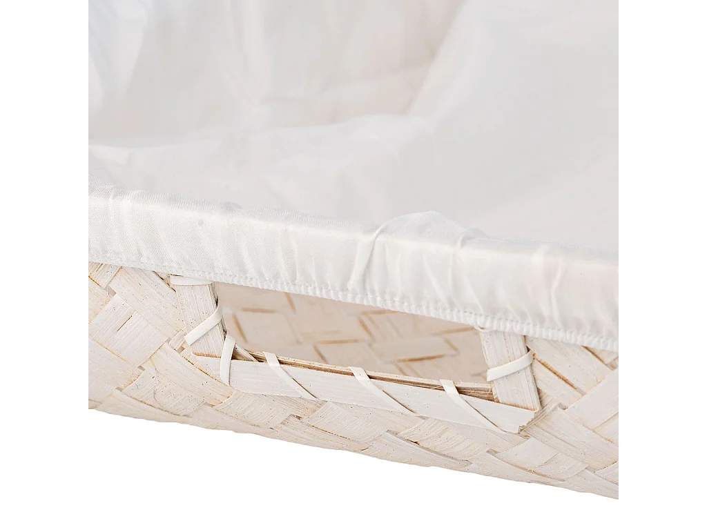 Bandeja de bambú forrada blanco 50x40x8