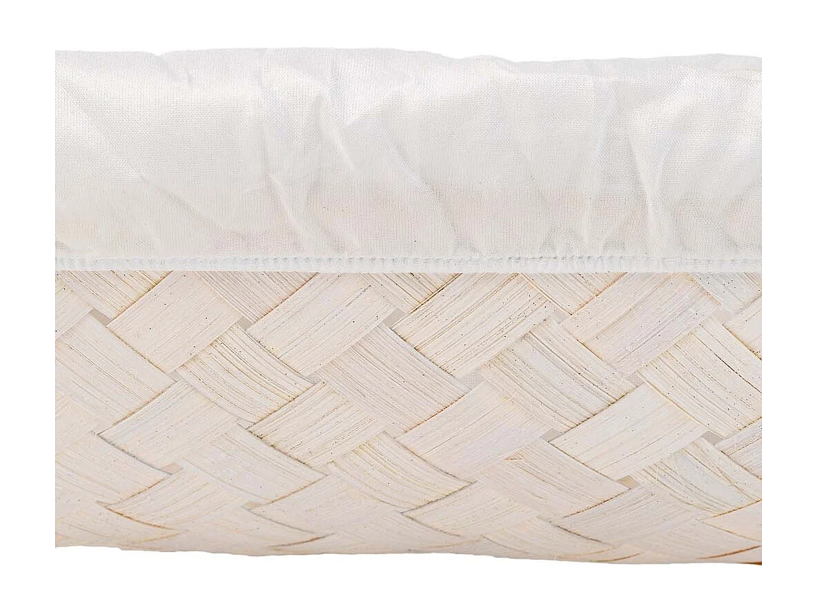 Bandeja de bambú forrada blanco 50x40x8