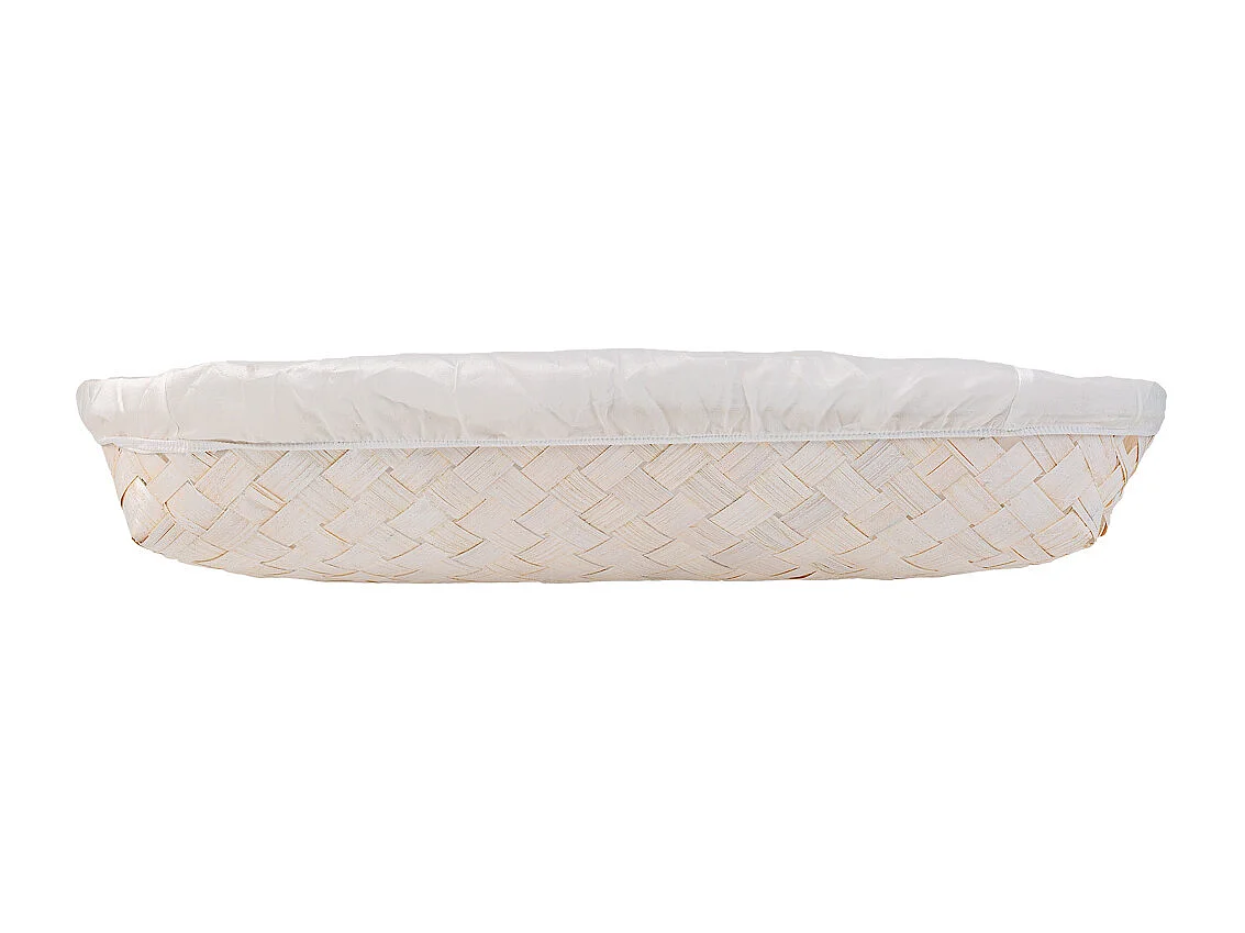 Bandeja de bambu forrada branca 50x40x8