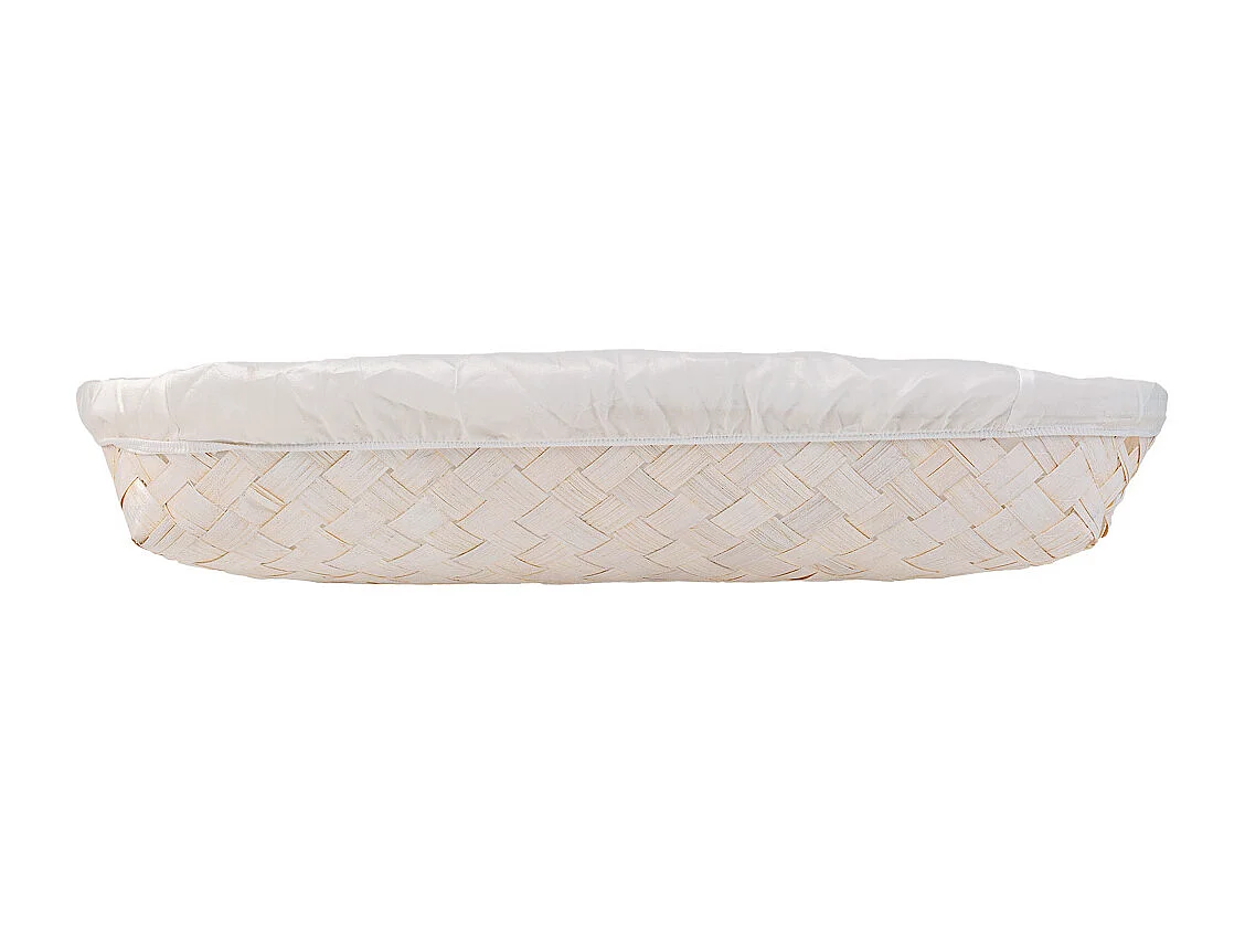 Bandeja de bambu forrada branca 50x40x8