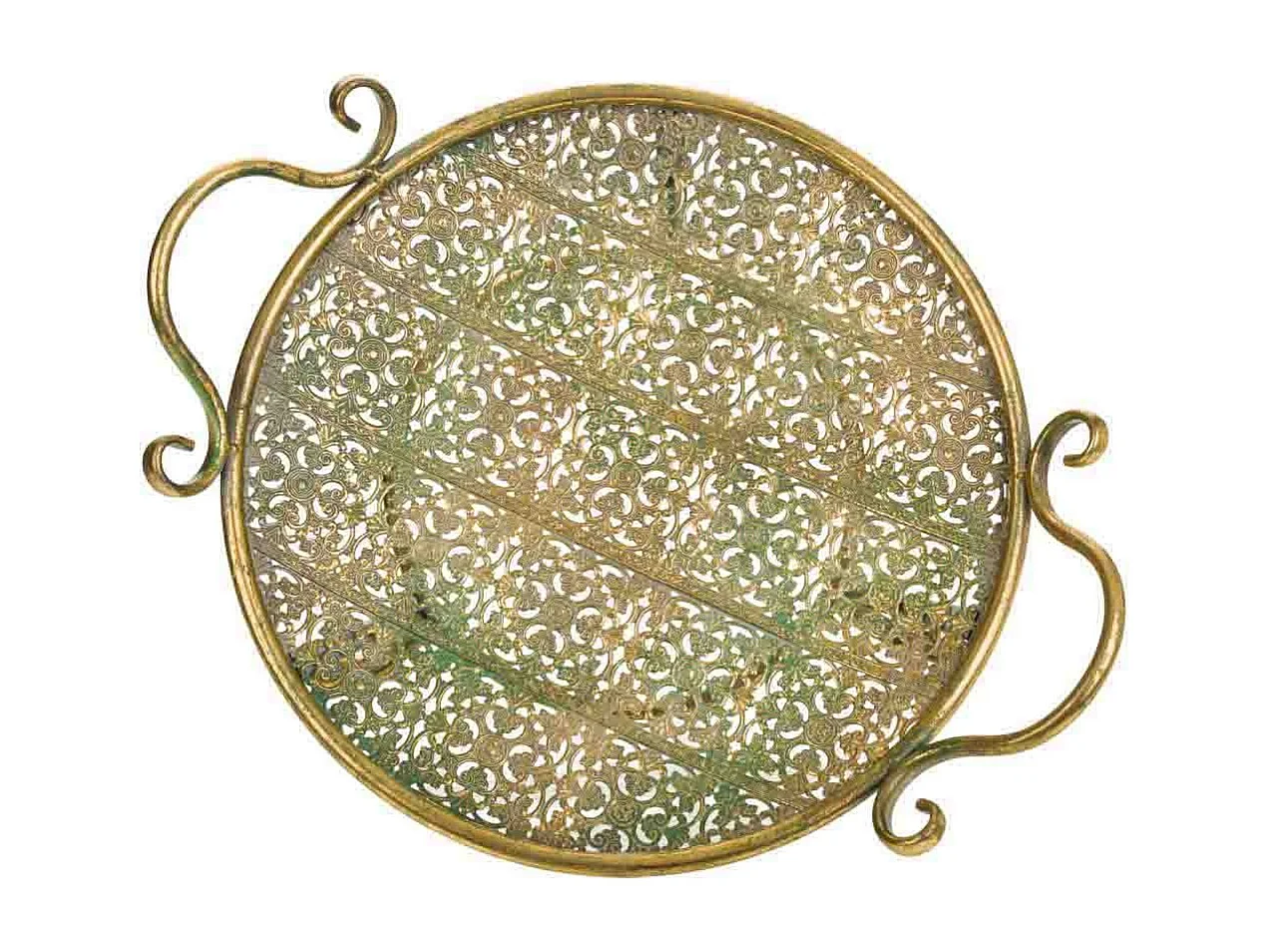 Centro em metal dourado 39x33x14