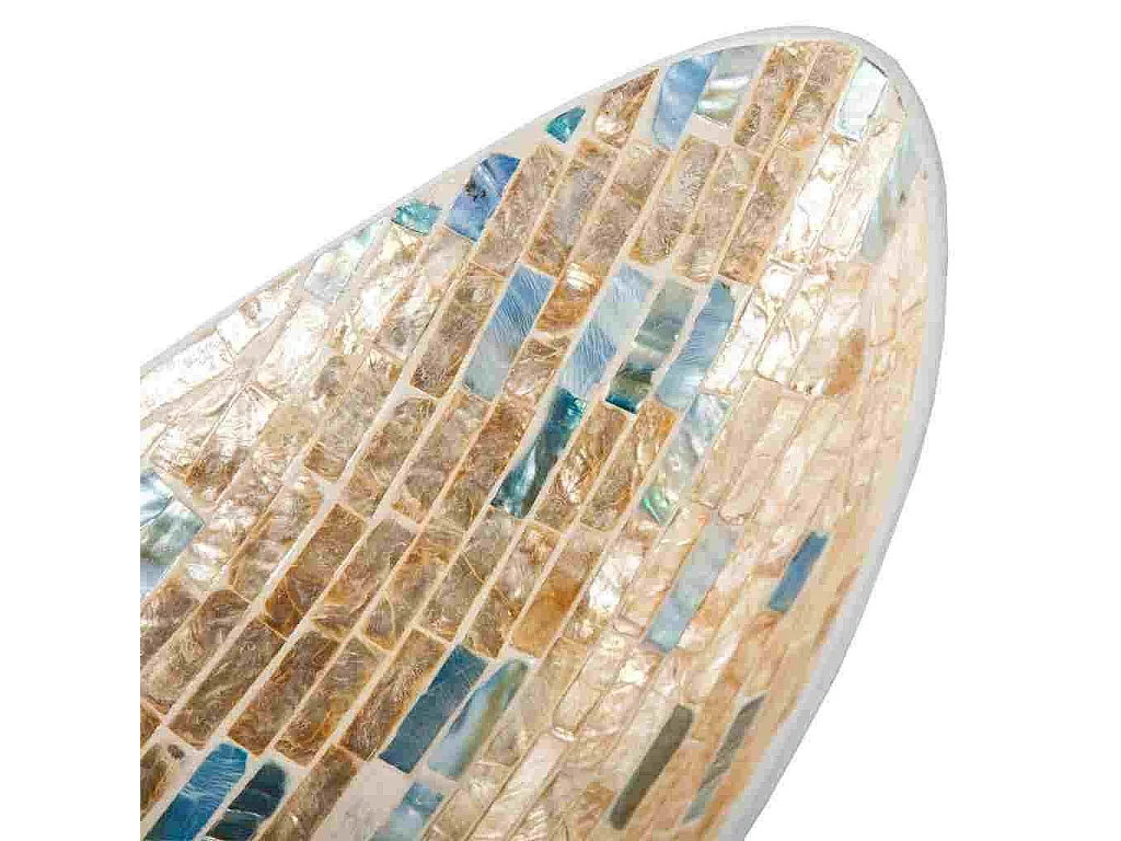 Tafelaufsatz aus Papierzellstoff mit braunem Capiz-Finish, 48 x 18 x 13 h cm