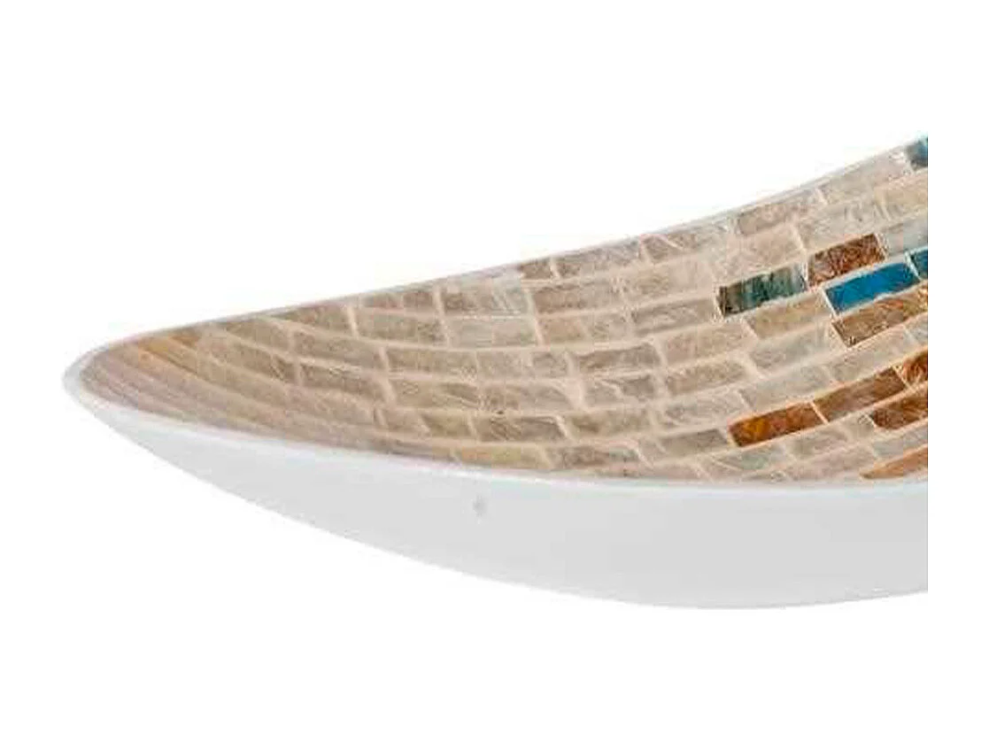 Tafelaufsatz aus Papierzellstoff mit braunem Capiz-Finish, 48 x 18 x 13 h cm