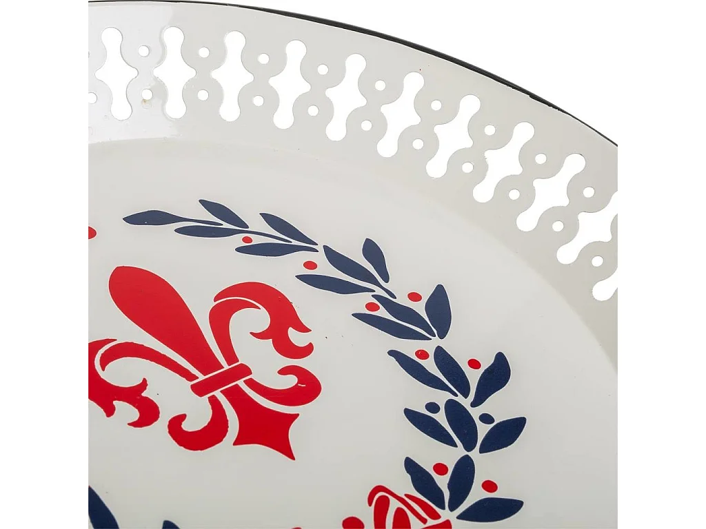 Bandeja de metal branco 33,5x33,5x3,5