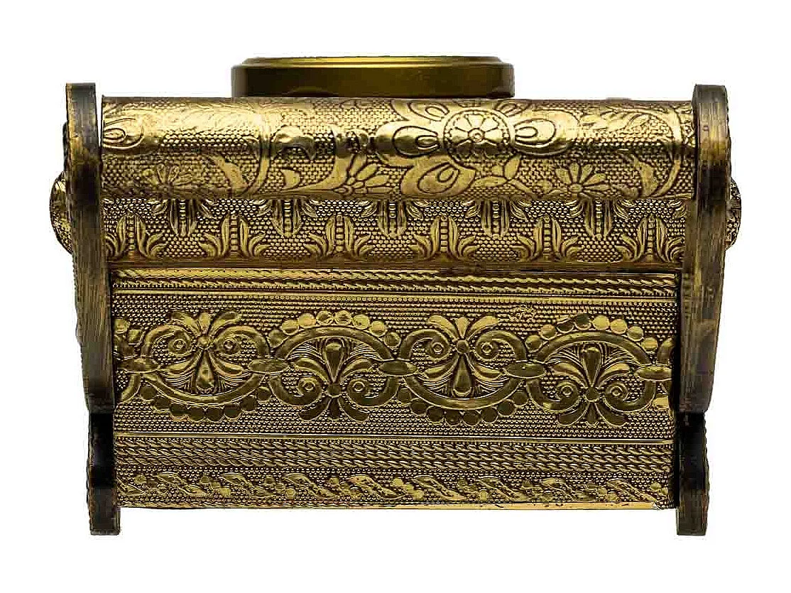 Bandeja de metal com relevo cor cobre 43x17,5x7