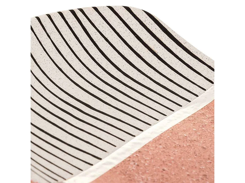 Centrotavola in ceramica rosa 32x23x4,5h