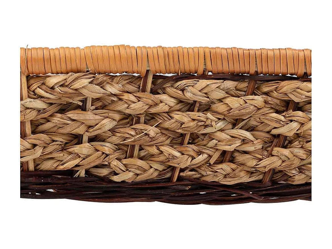 Bandeja retangular em corda trançada marrom 50x40x08