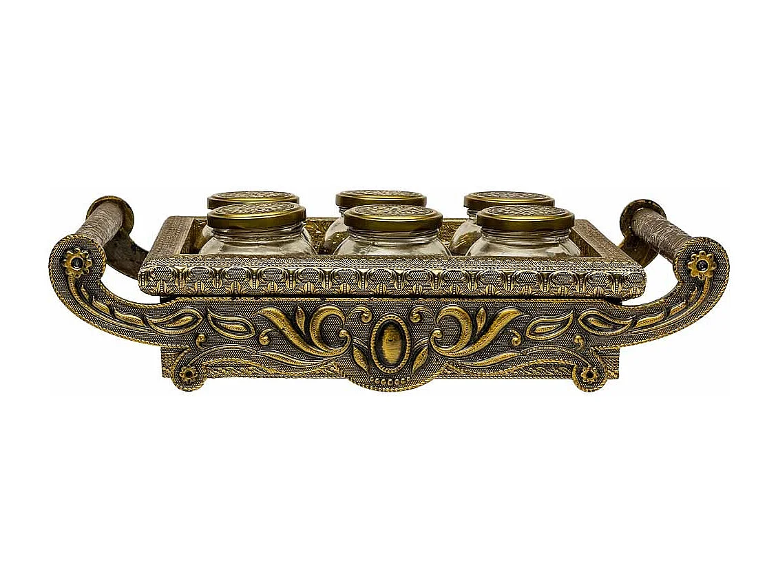 Plateau en métal repoussé couleur cuivre 46x26x7h