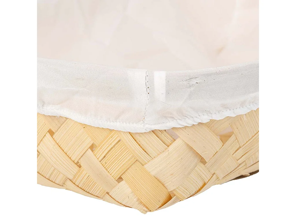 Braun gefüttertes Bambustablett 29,5x20x7h cm