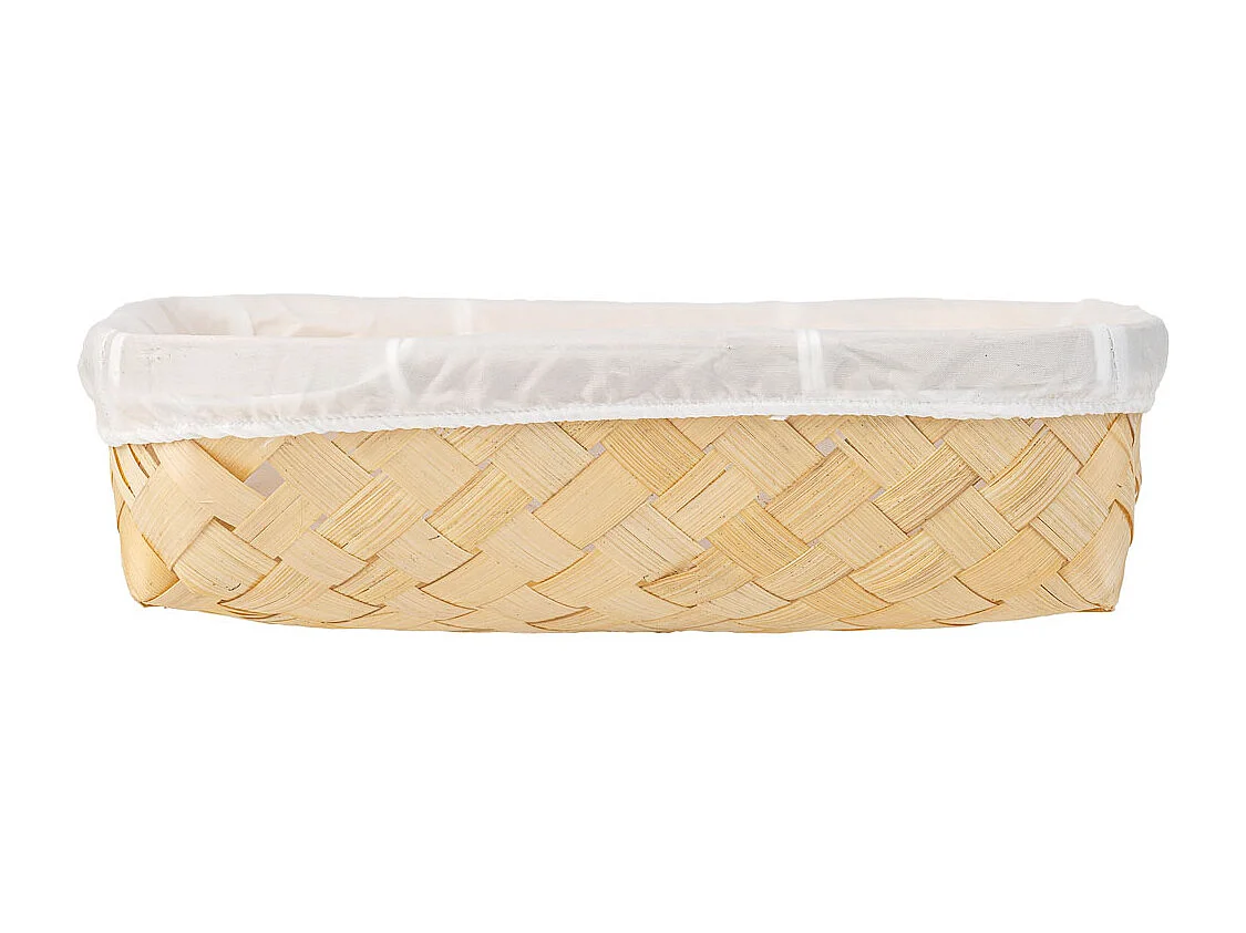 Bandeja de bambu forrada marrom 29,5x20x7