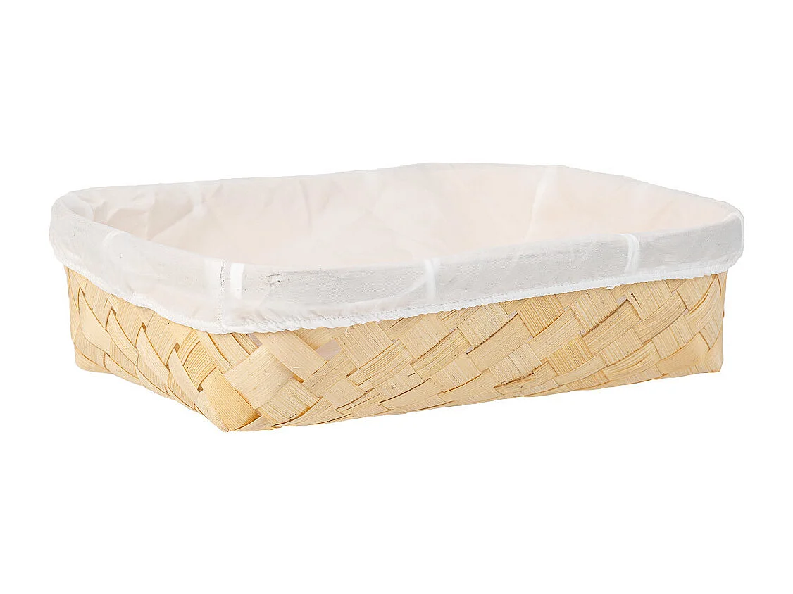 Bandeja de bambu forrada marrom 29,5x20x7