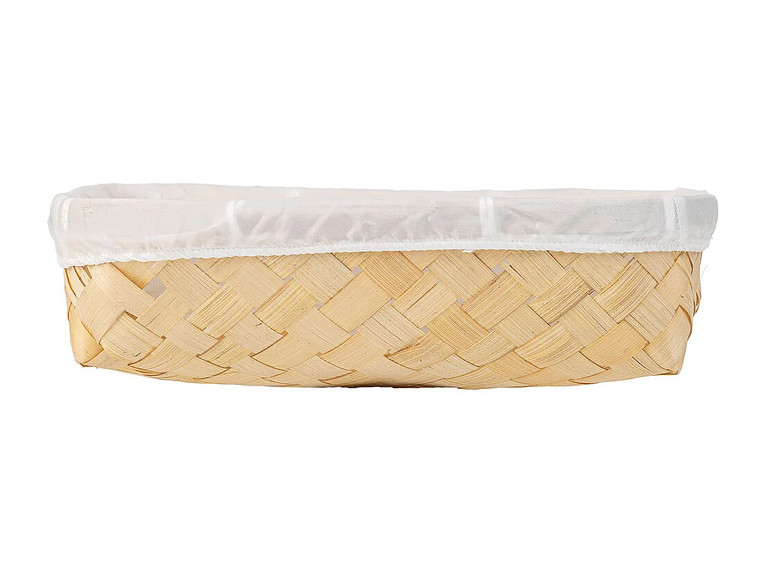 Bandeja de bambu forrada marrom 29,5x20x7