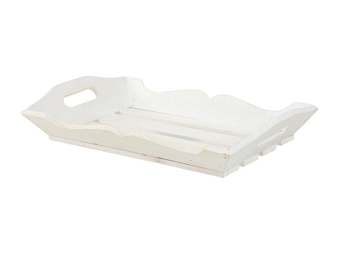 Ensemble de 2 plateaux en bois blancs