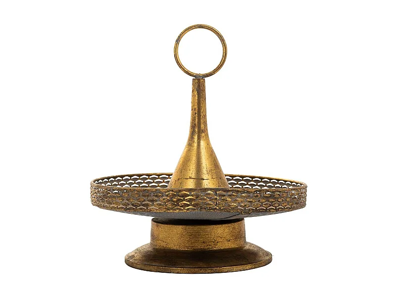 Centro mesa de metal dorado 39.5x39.5x43.5