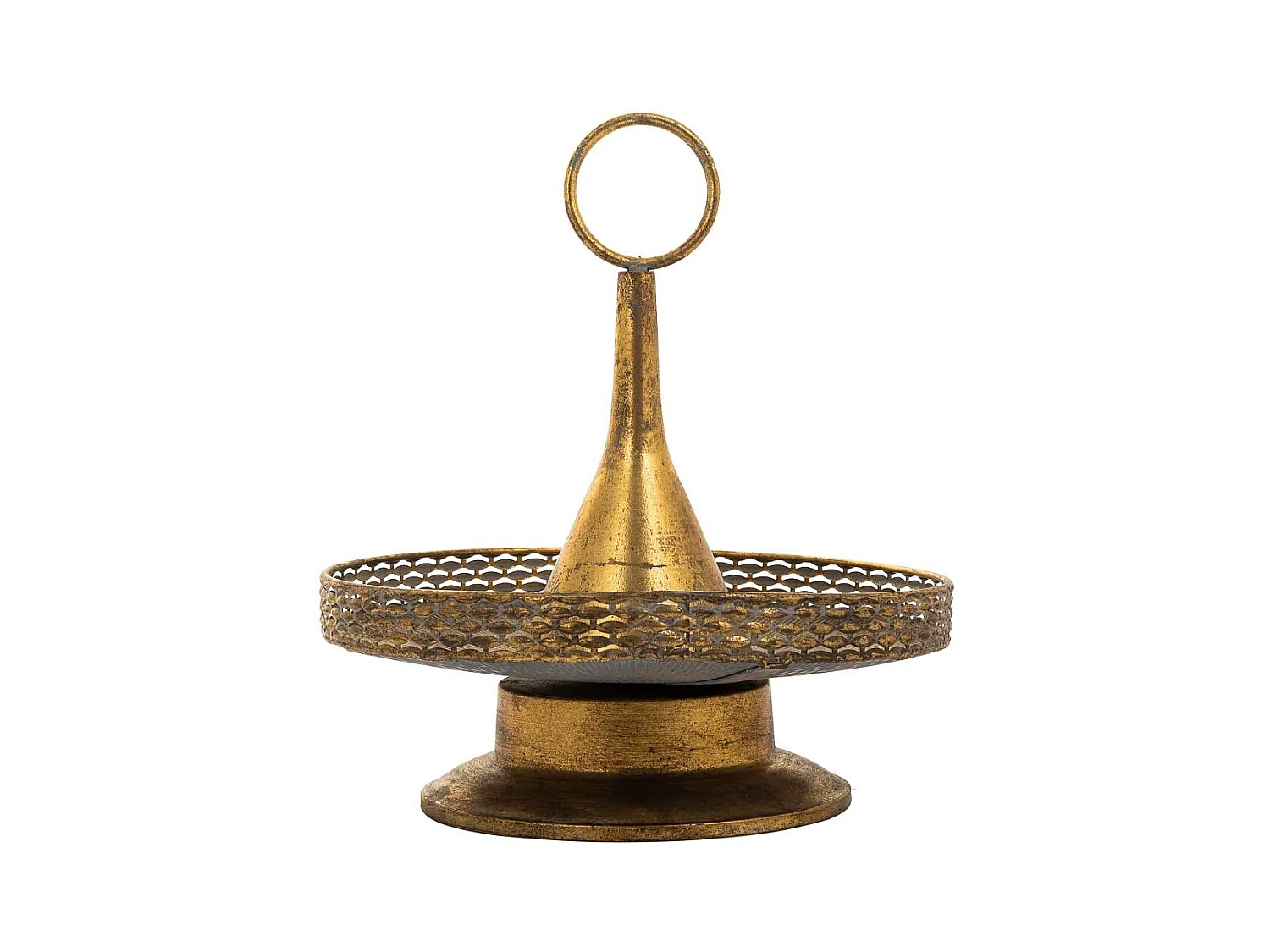 Mitteltisch aus goldenem Metall, 39,5 x 39,5 x 43,5 h cm