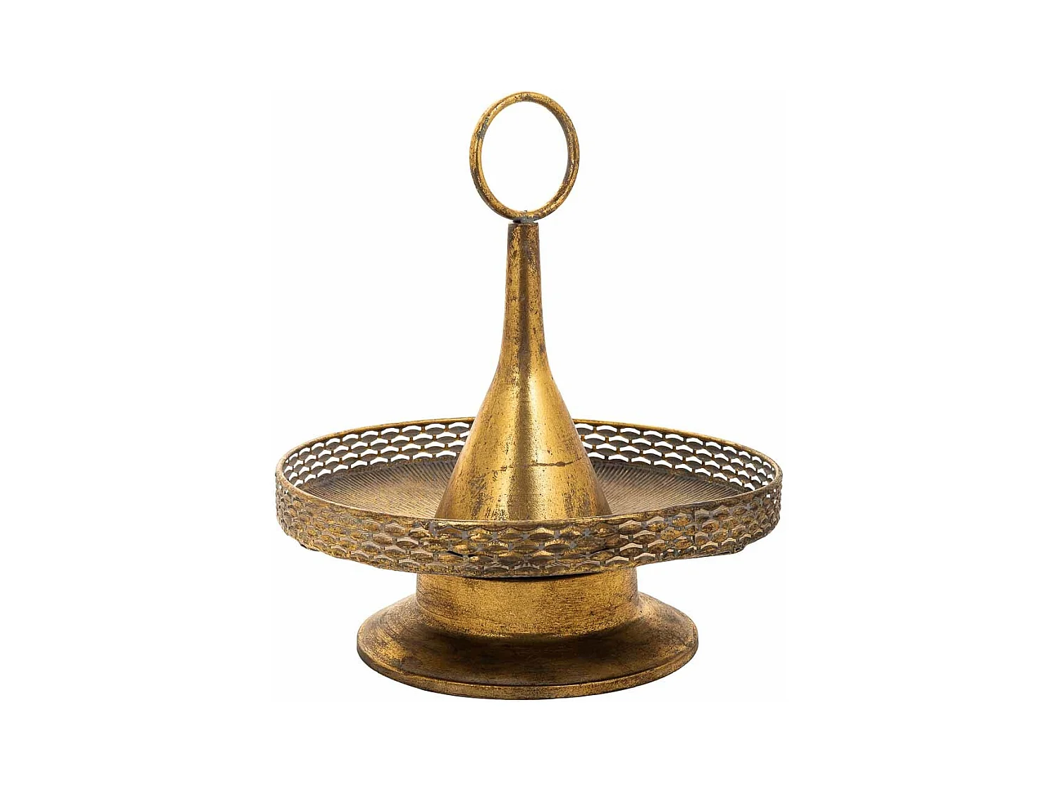 Mitteltisch aus goldenem Metall, 39,5 x 39,5 x 43,5 h cm