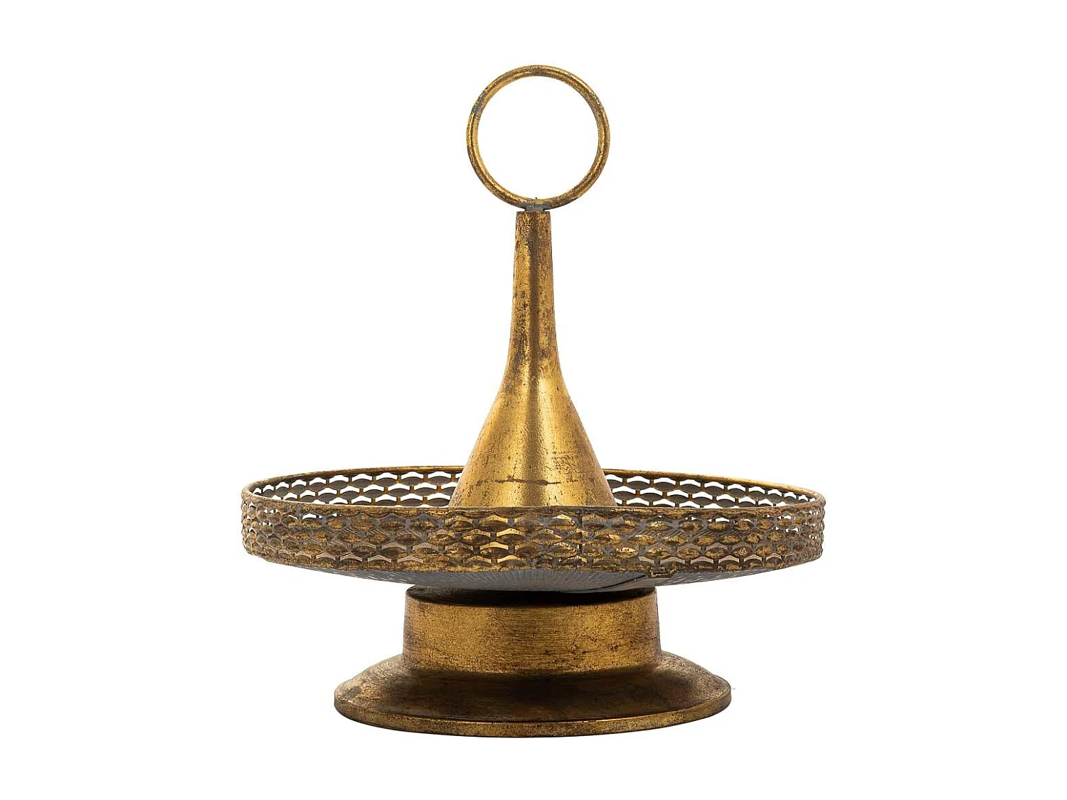 Mitteltisch aus goldenem Metall, 39,5 x 39,5 x 43,5 h cm