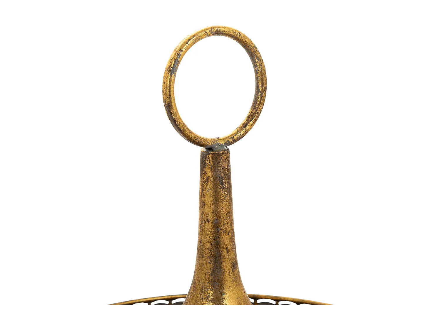 Mitteltisch aus goldenem Metall, 39,5 x 39,5 x 43,5 h cm