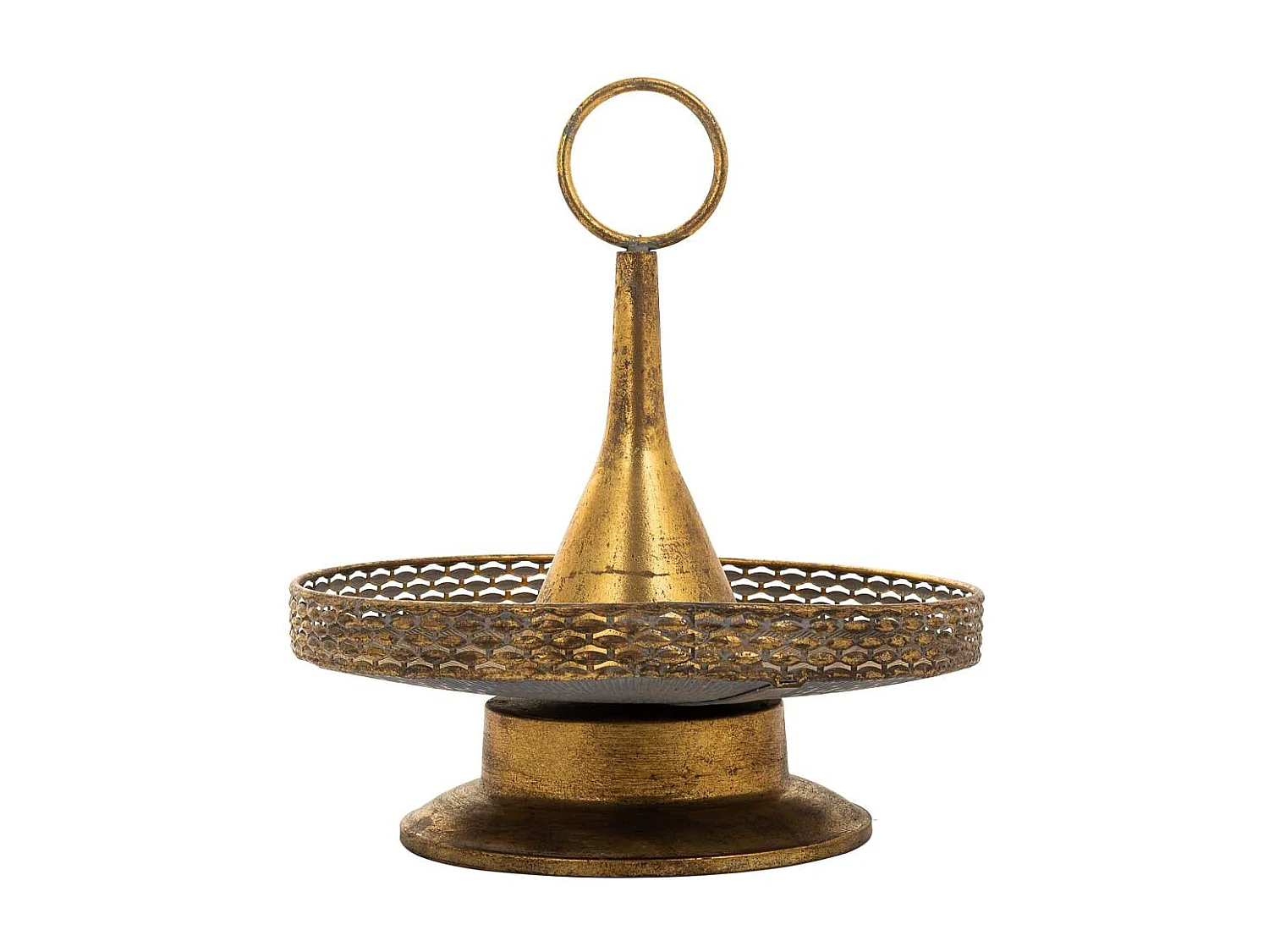 Centro mesa de metal dorado 39.5x39.5x43.5