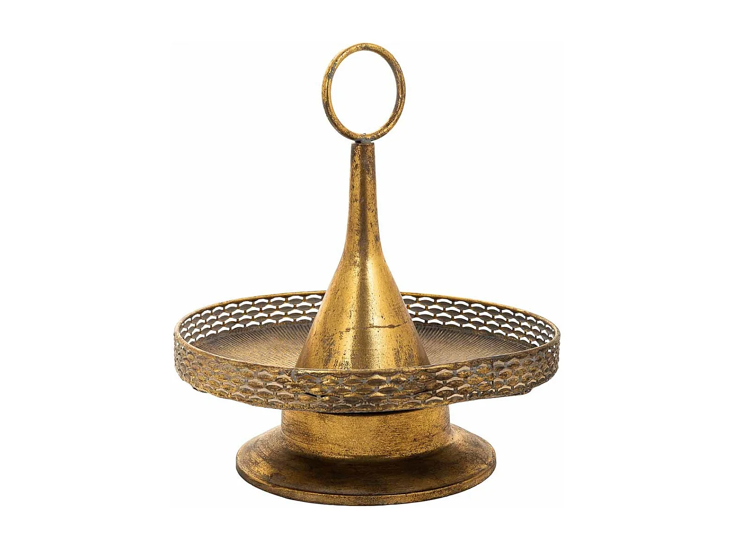 Centro mesa de metal dorado 39.5x39.5x43.5