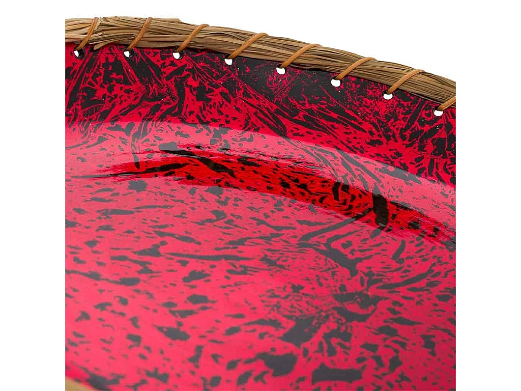 Rote Keramikschale 32x32x6h cm