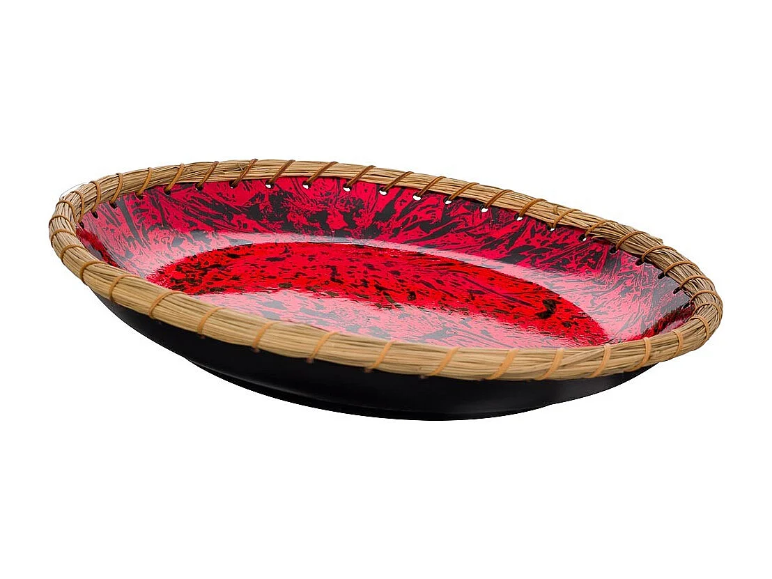 Bowl de cerámica rojo 32x32x6